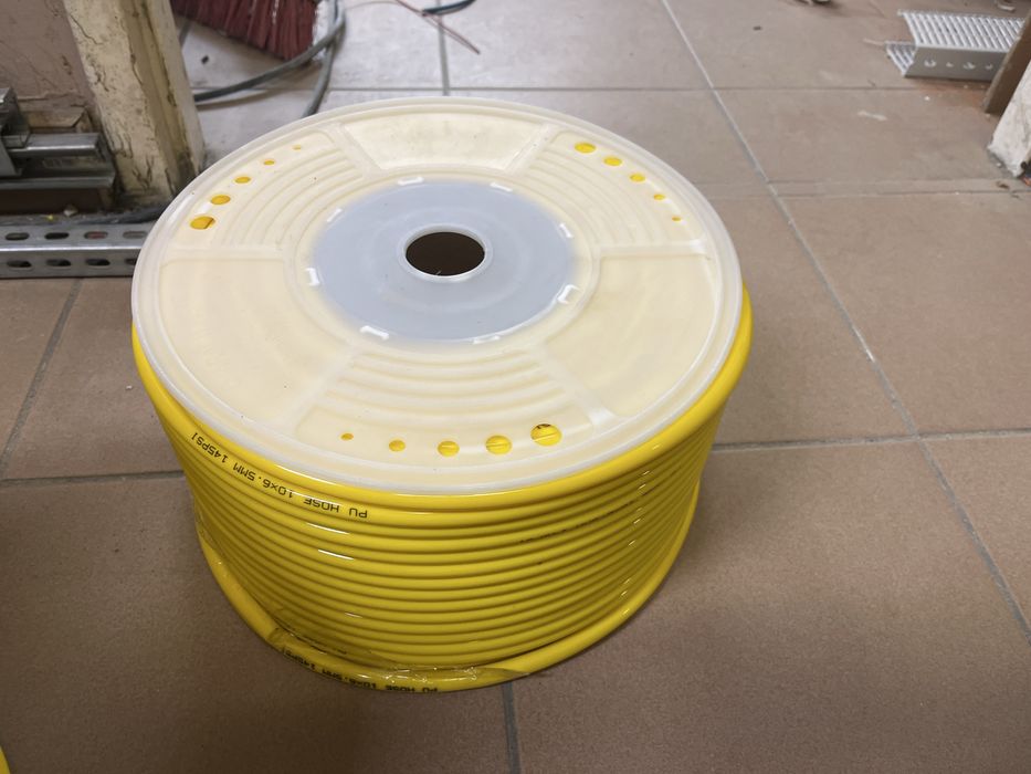 Przewód poliuretanowy PU żółty 10x6.5mm