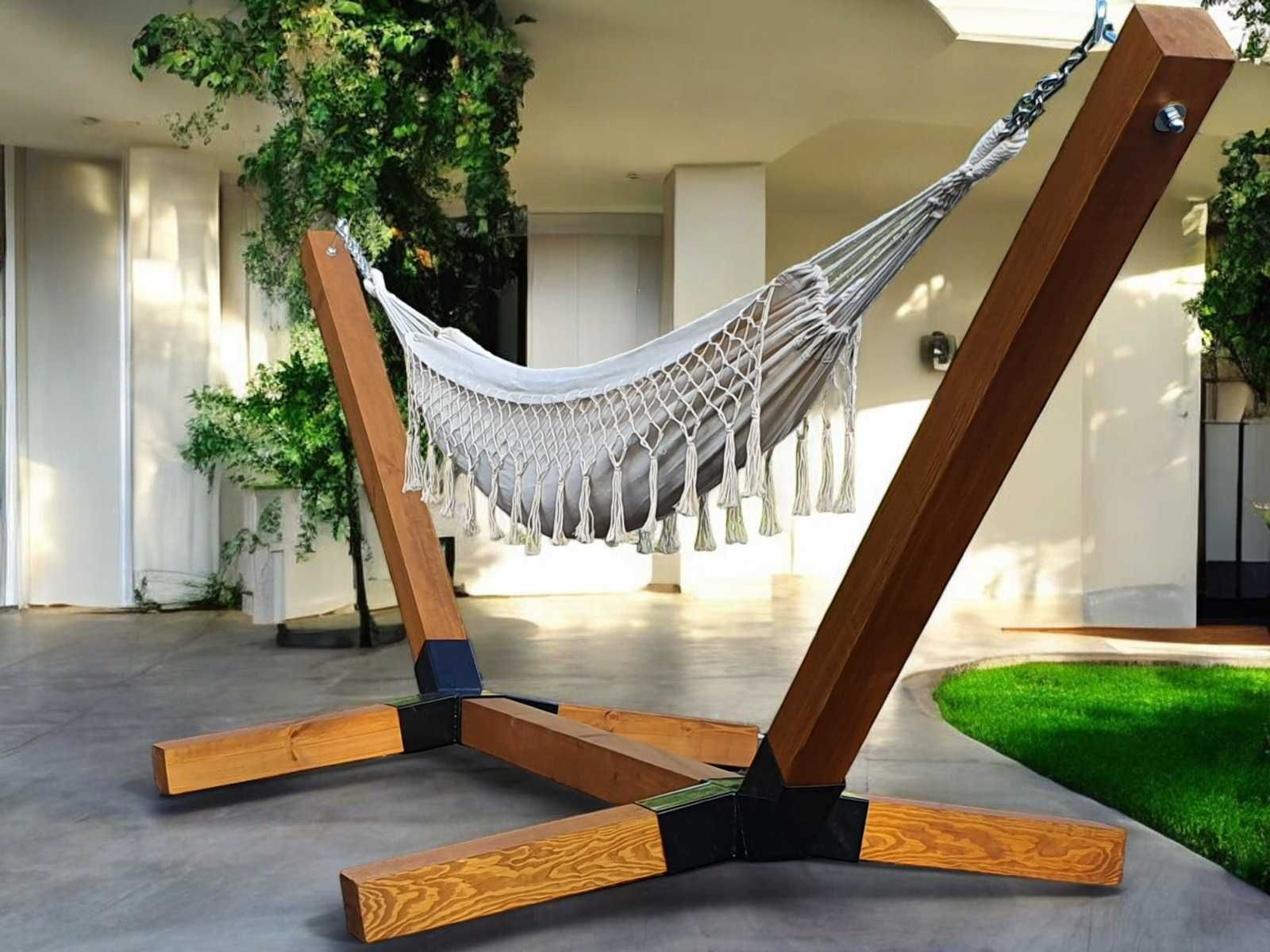 STELAŻ DREWNIANY NA HAMAK solidny piękny 100x100 Premium 2 x malowany