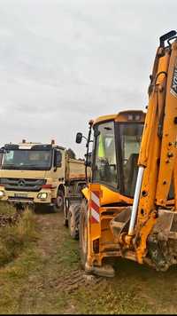 Usługi koparko - ładowarka minikoparka wywrotka szambo ziemia  piasek