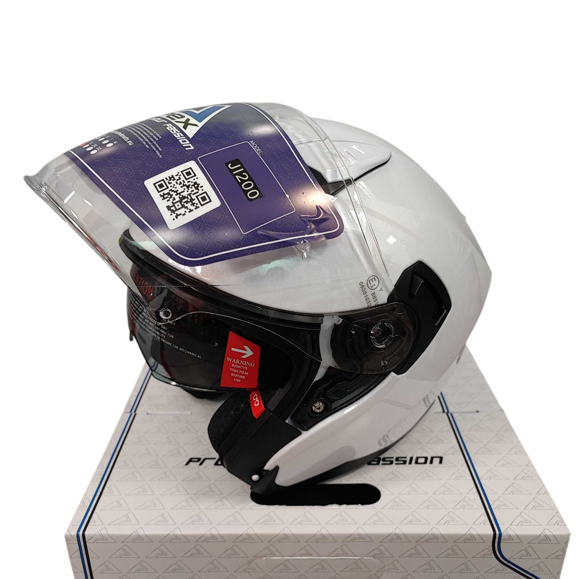 Otwarty Kask motocyklowy APEX JI200 biały na choppera skuter