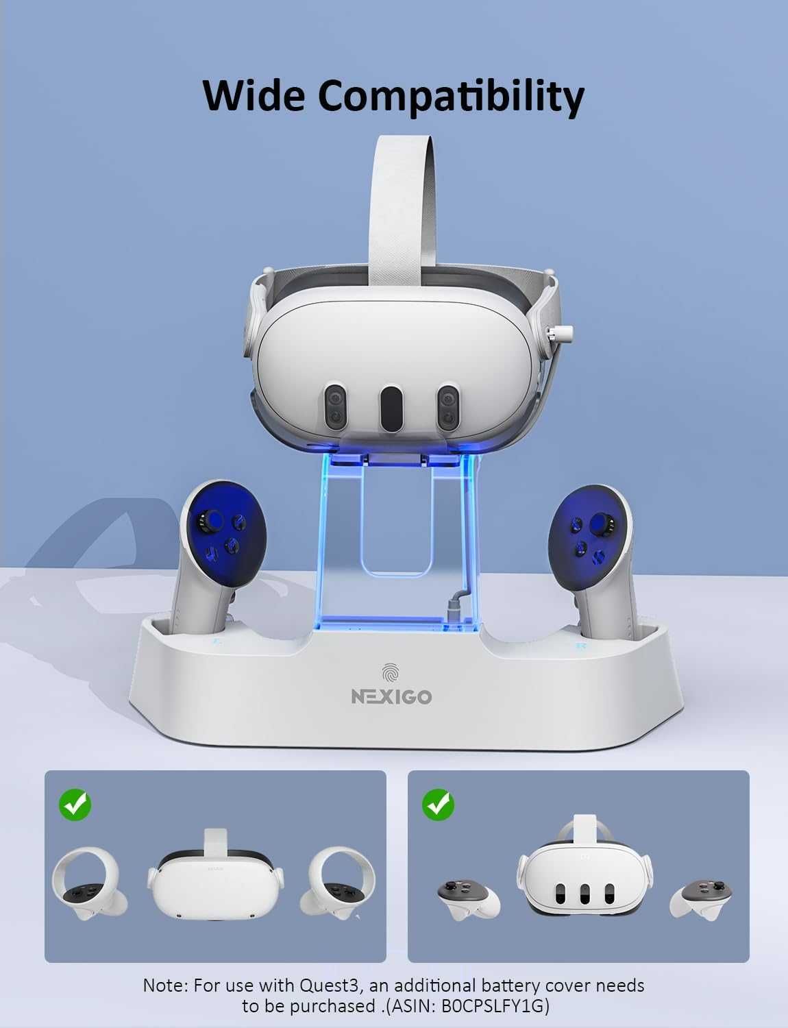Stacja Ładująca NexiGo S20 Oculus Quest 2 – biała - Magnetyczny USB-C