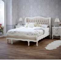 Łóżko drewniane francuski styl Ludwik z UK kingsize + materac Reylon