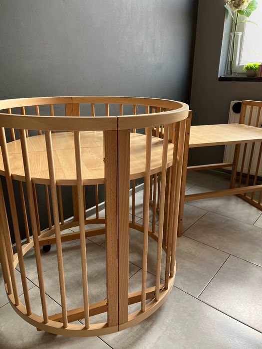 Łożeczko dziecięce 7w1 nowe okrągle owalne, kojec przewijak