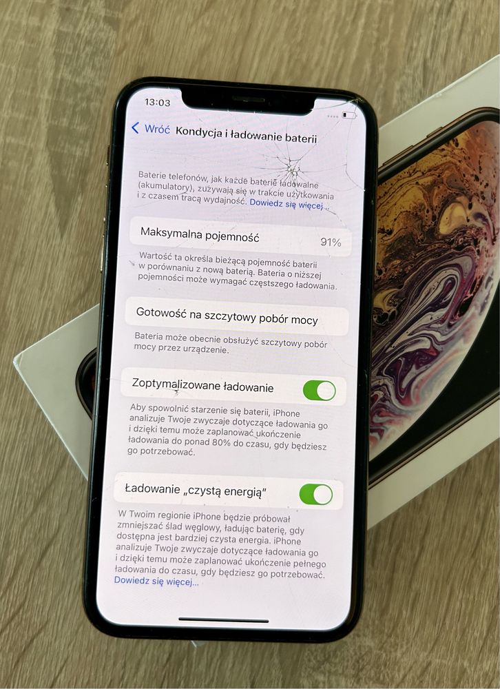 Iphone xs gold zloty