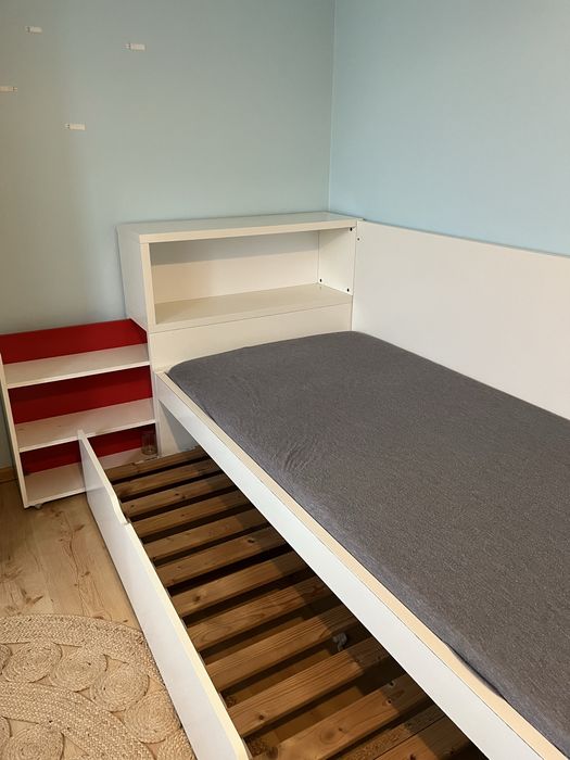 Łóżko IKEA 90x 200 cm podwójne z zagłówkiem