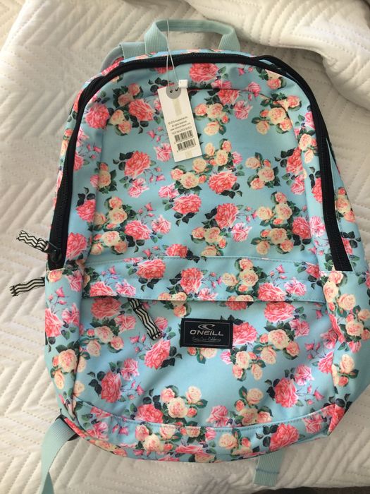 Mochila menina azul com flores rosa da O'neill