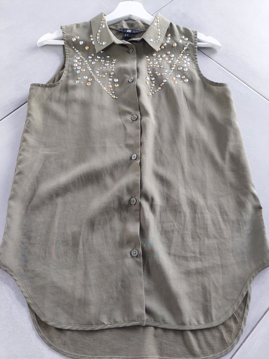 Koszula khaki H&M r.S ćwieki