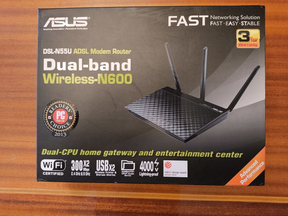 Двохдіапазонний безпровідний маршрутизатор ASUS DSL-N55U ADSL Modem