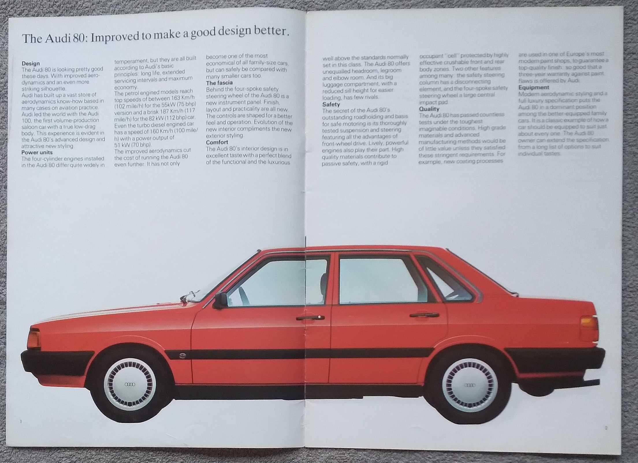Prospekt AUDI modele 1985