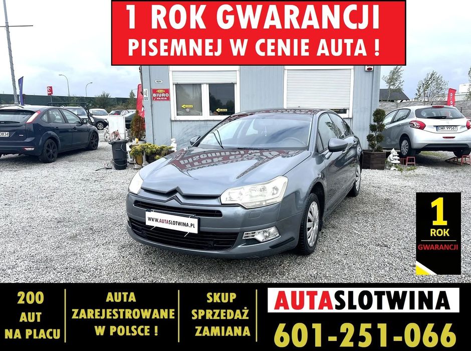Citroën C5 1 ROK GWARANCJI W CENIE AUTA, Zamiana, 1,6 Diesel ! Sedan Fajny Stan