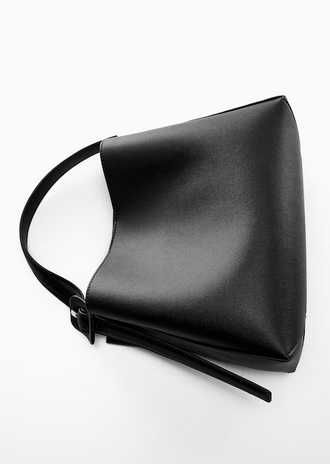 MANGO Torba torebka shopper Mała ze sprzączką zapinana na suwak klamra