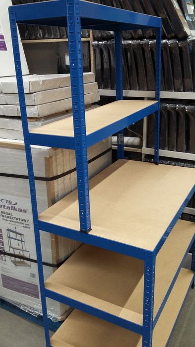 Regał Warsztatowy z blatem roboczym 180x100x60/30cm 3P-200kg/2P-100kg
