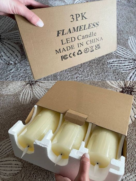 Свічки на батарейках LED свічки (3 шт.) з пультом нові