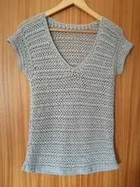 Tunica de crochet cinza como nova tamanho M
