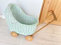Wiklibox wózek dla lalek z wikliny Handmade