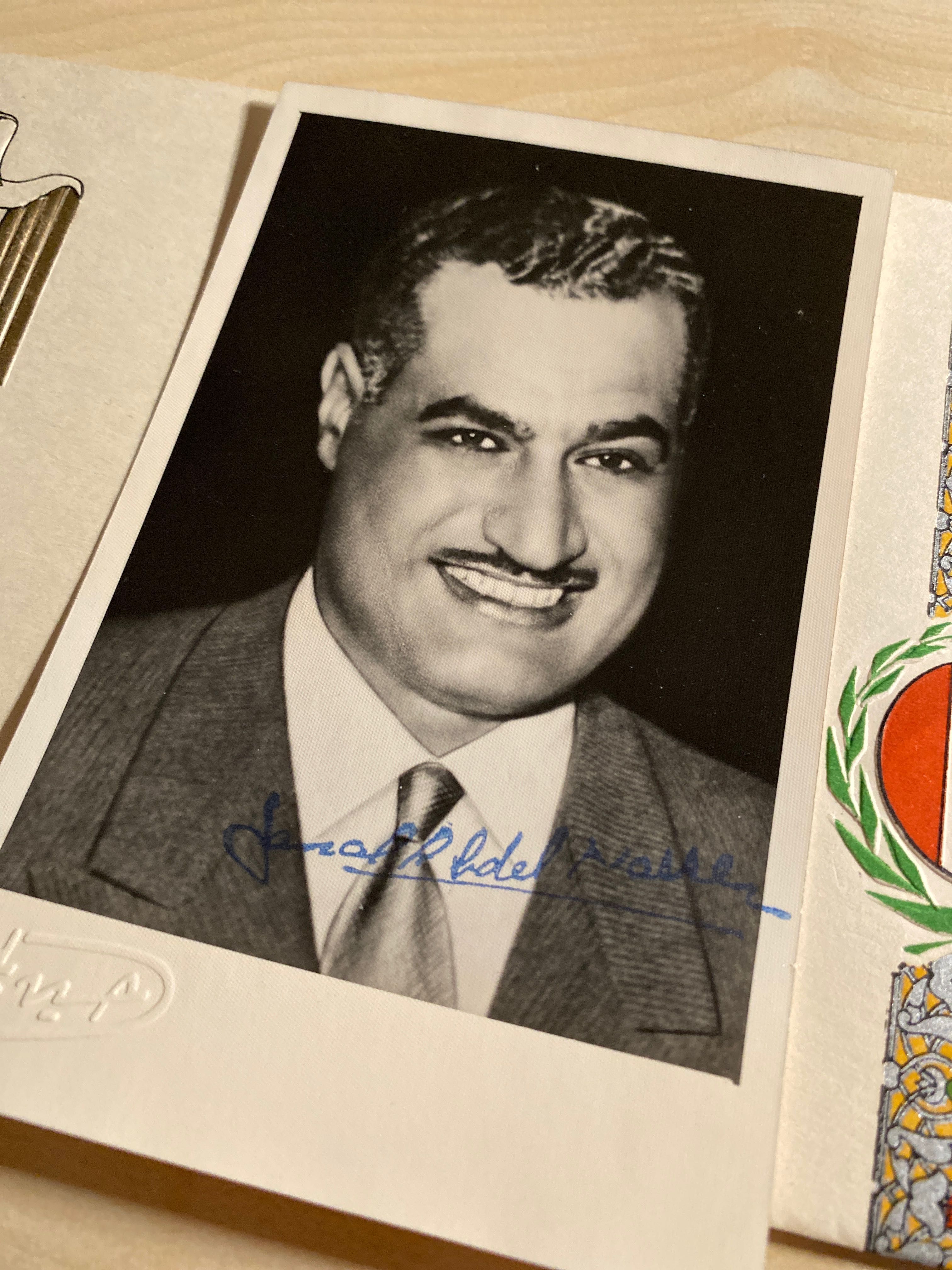 Gamal Abdel Nasser Prezydent Egiptu autograf