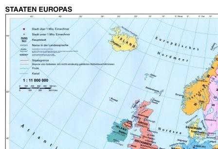 Карта Европы. Европа. Политическая и Физическая Карта
