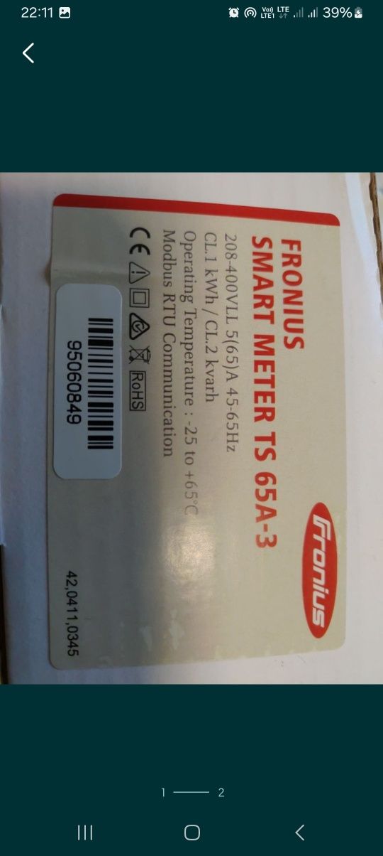 Fronius Smart Meter TS 65A-3