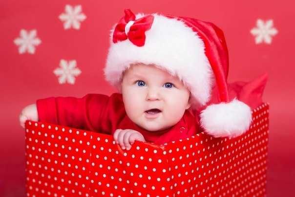 Дитяча шапка Санта Клауса червона з бантиком Від 0 до 12 років Україна