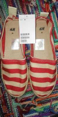 Еспадрильї H&M в полоску/striped espadrilles H&M