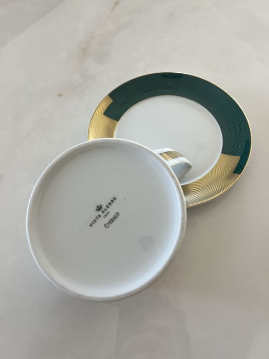 Molheira com prato da vista alegre decoração Emerald