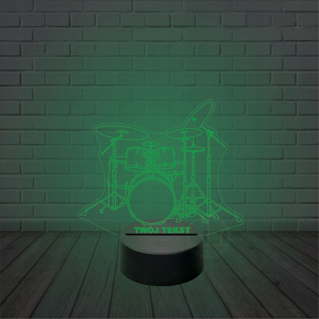 Lampka nocna na biurko 3d led imię ZESPÓŁ PERKUSJA
