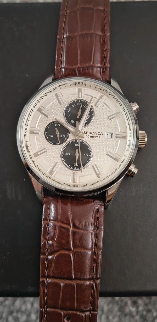 Chronograf Sekonda Silver-Brown  SEK.1177