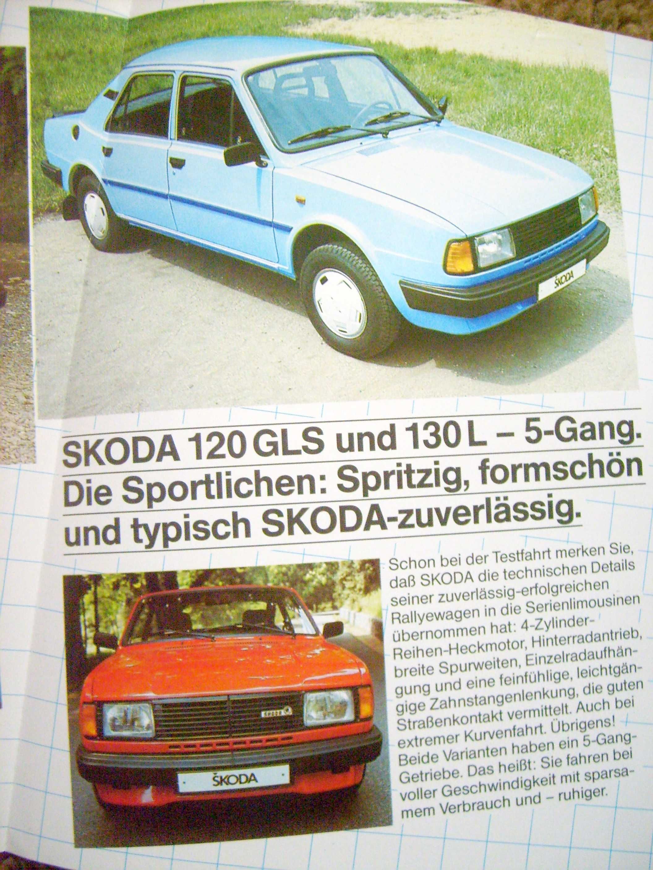 SKODA Programm 1986 DE / 105, 120, 130, COUPE / prospekt * WYPRZEDAŻ