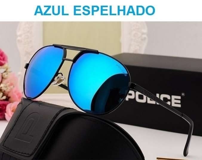 POLICE - Óculos de Sol Polarizados - Azul Espelhado - ARTIGO NOVO