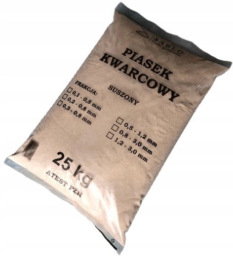 Piasek Piaskowania Kwarcowy Ścierniwo Myjka 25kg