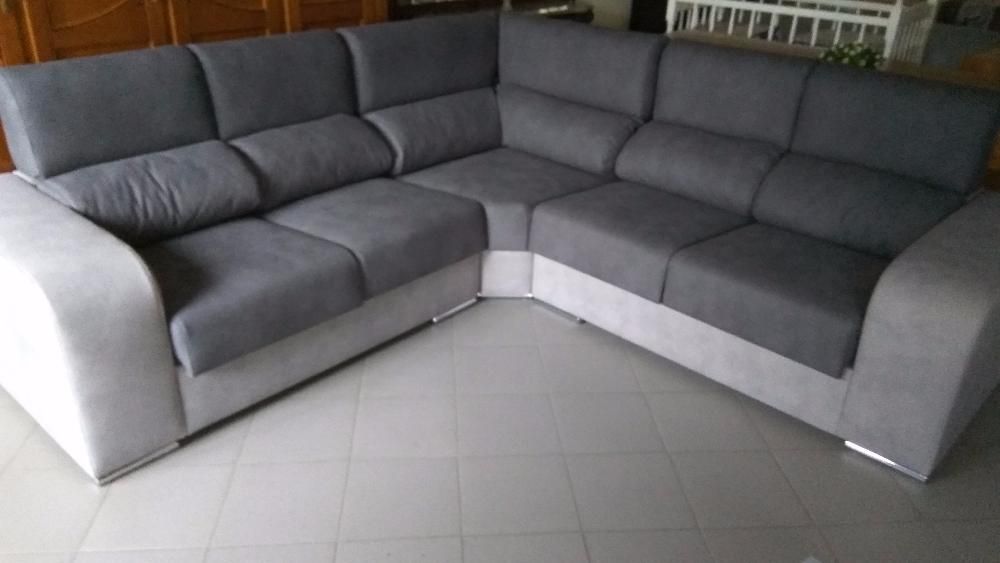 Sofá Canto c/ Cabeços reclináveis e Assentos extensíveis (Art. Novo)