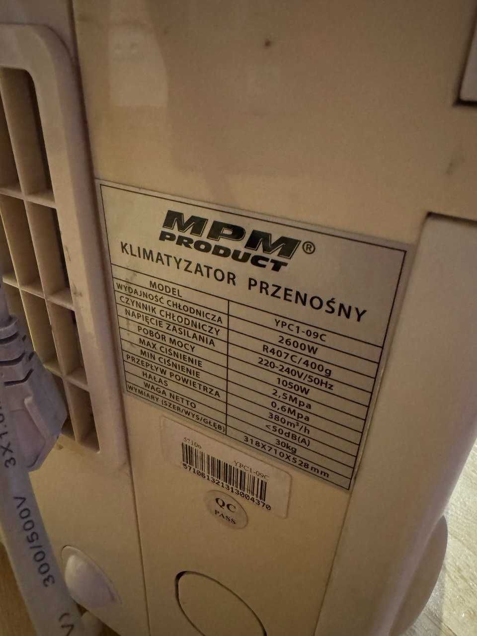 Klimatyzator przenośny mobilny MPM YPC1-09C - 2600W