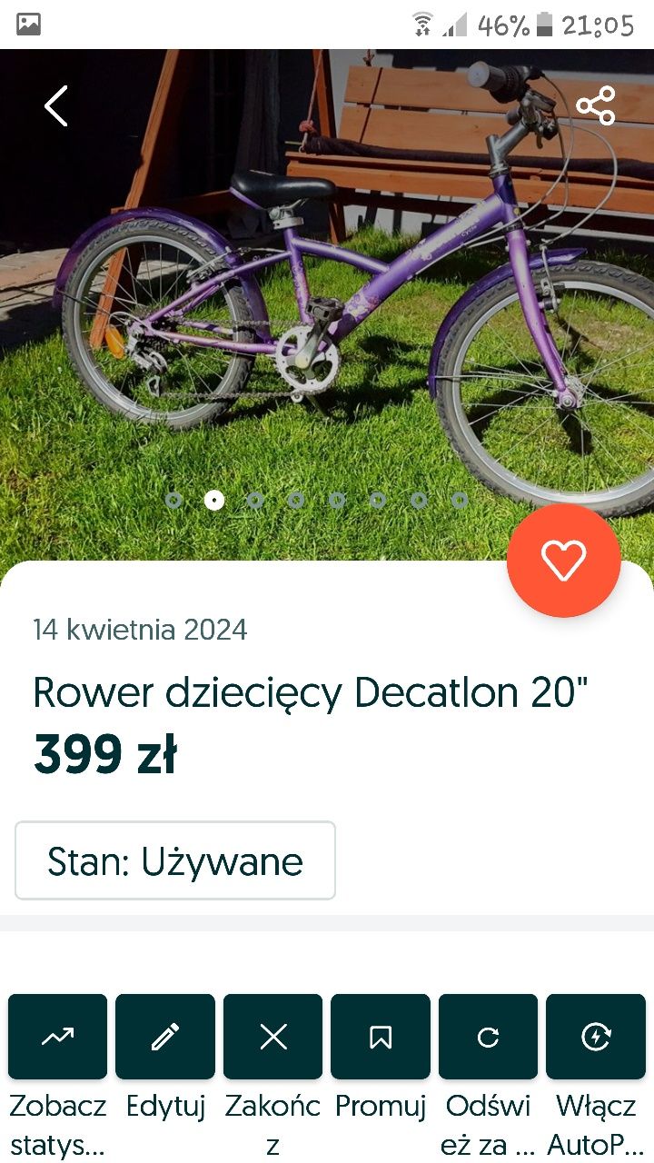 Rower dziecięcy 20 i 24 inne rowerek