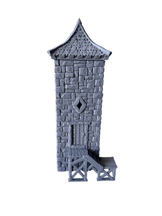 Kamienna wieża strażnicza, wysoka, druk 3D do gier bitewnych