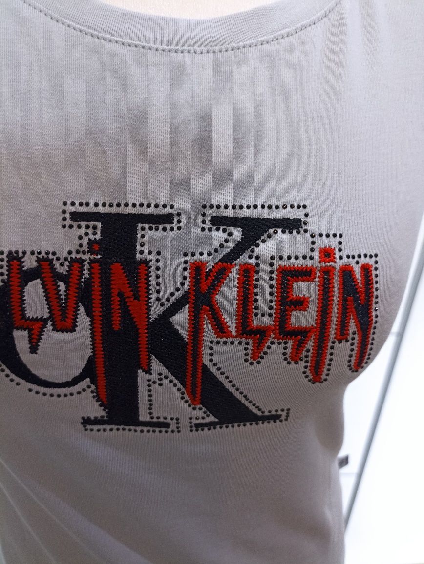 Szary damski T Shirt Calvin Klein, rozm S/M