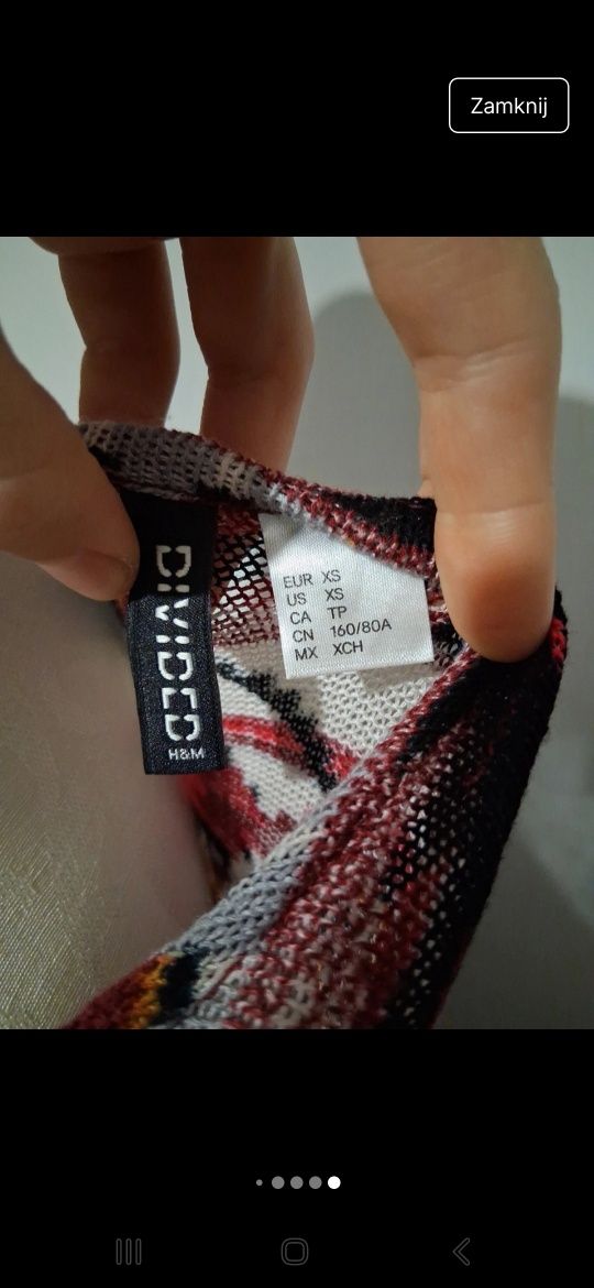 Sweterek narzutka xs h&M z wiskozy