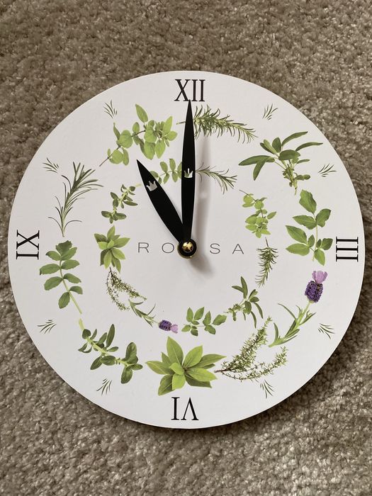 Zegar scienny lawendowe motywy zielono fioletowe
