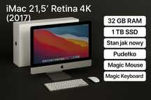 iMac 21,5” Retina 4K 2017 – 32GB RAM / 1TB SSD / Stan idealny / PL
