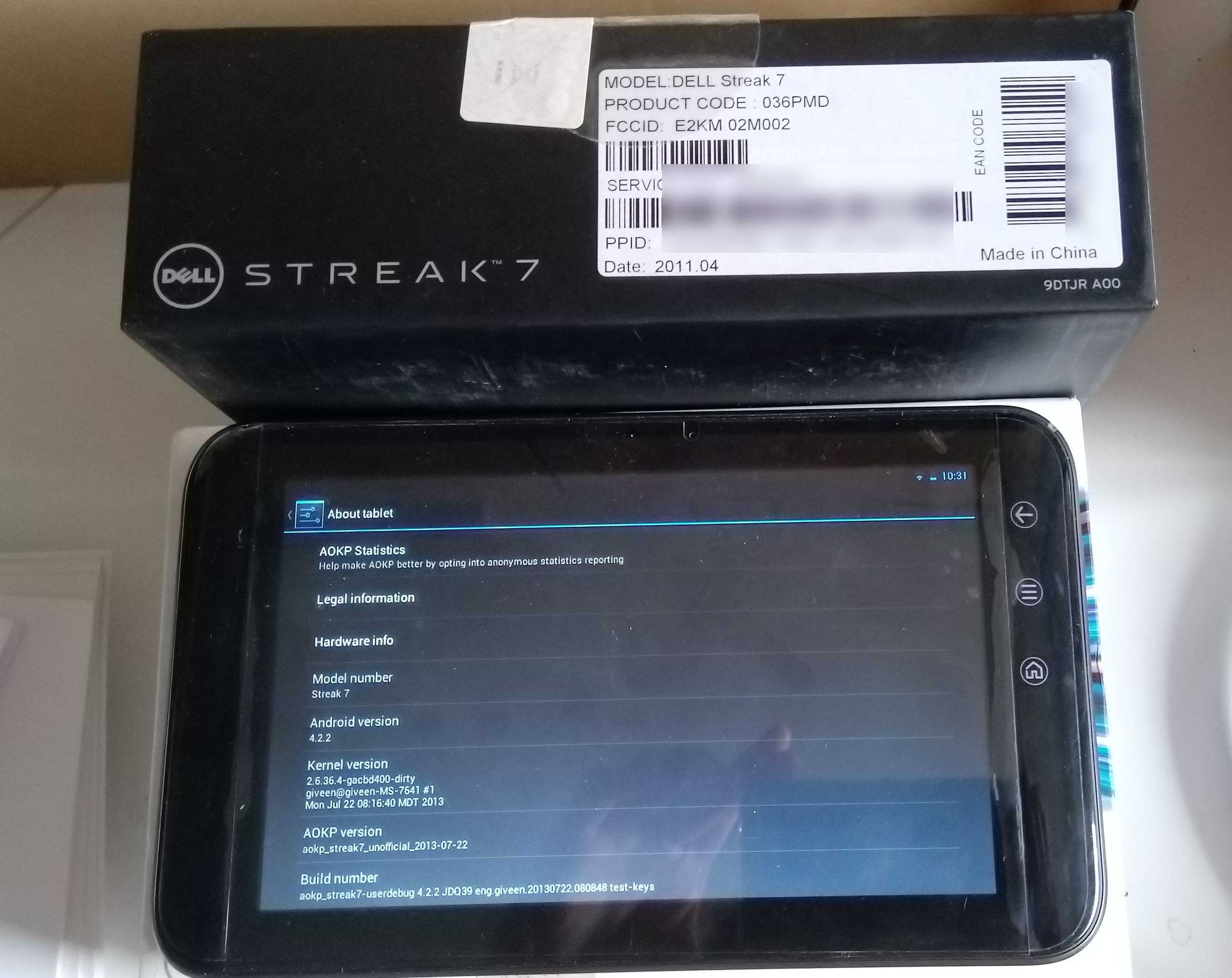 Tablet dell streak 7, stan idealny z folią na lcd