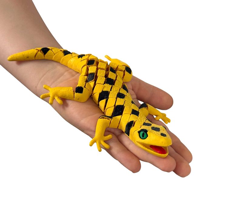 Gekon Segmentowy 3D – elastyczny, ruchoma zabawka, ozdoba terrarium
