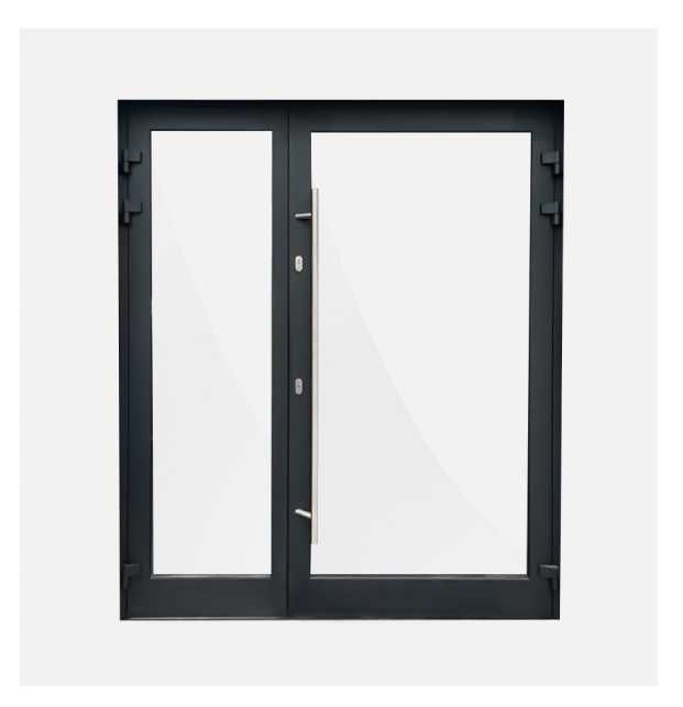 Drzwi aluminiowe przeszklone dwuskrzydłowe 1500 x 2100 - producent