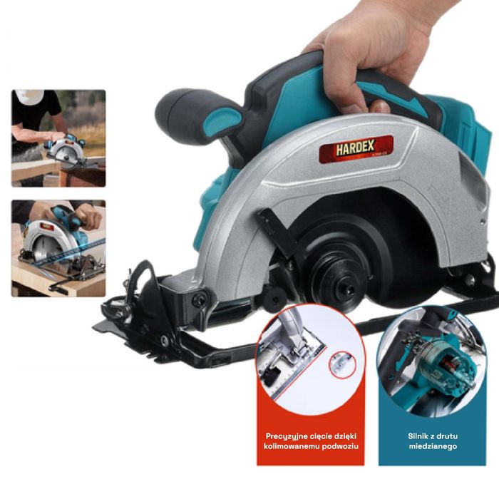 HARDEX Piła tarczowa bezszczotkowa 185 mm 2 x aku 4.0 Ah