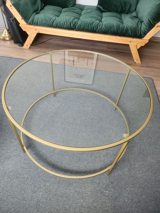 Stolik kawowy okragly szklany