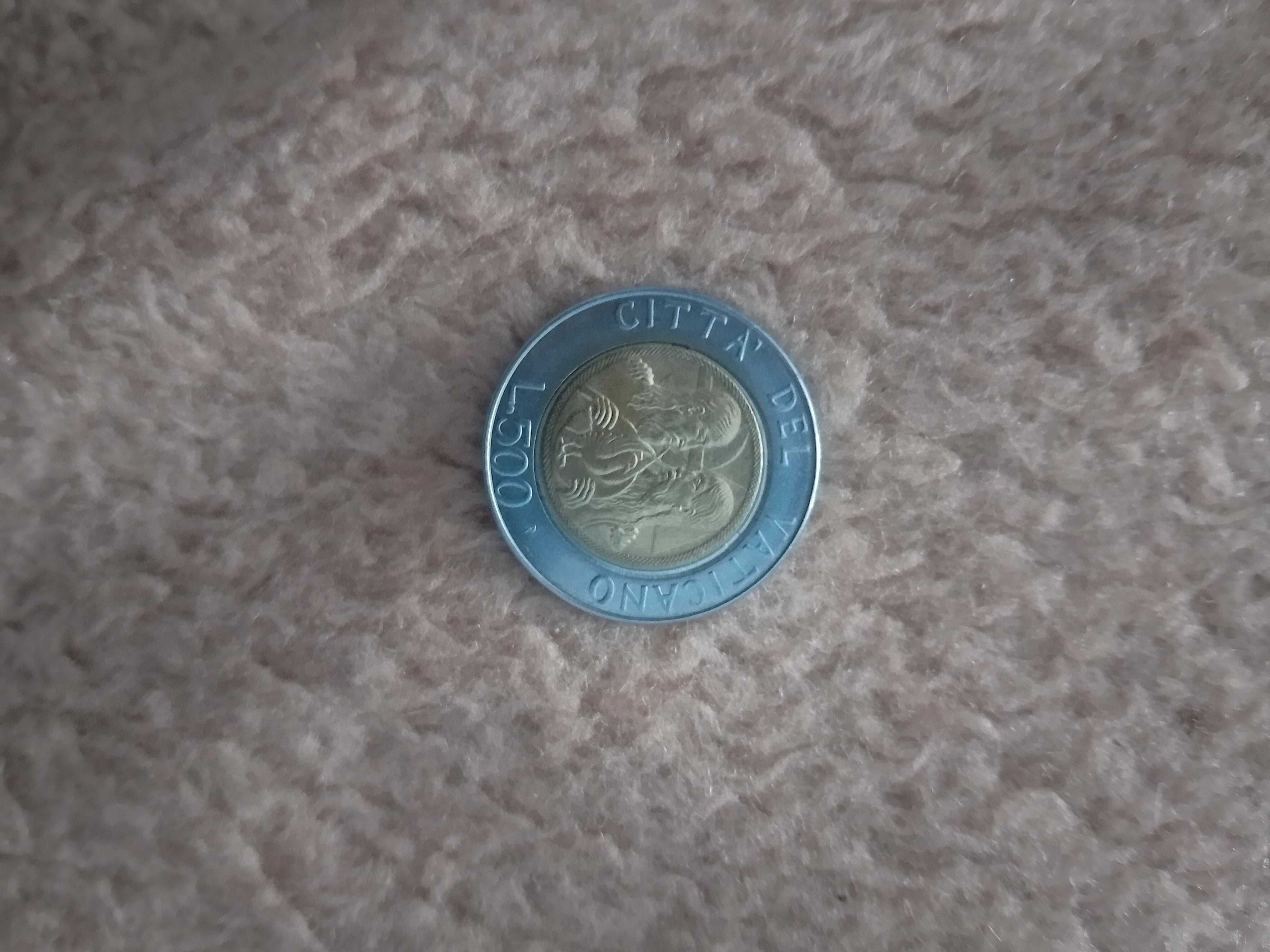 Watykan Jan pawel2 500 lirów 1988 ladna
