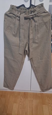 Spodnie w pepitkę wysoki stan Primark r 34