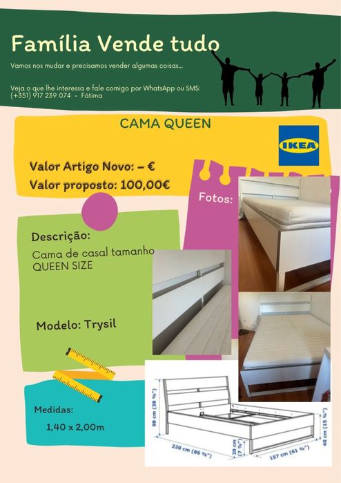 Cama Queen ( sem colchão )
