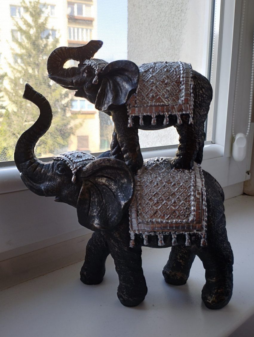 Słonie indyjskie figurka, wys. 22cm