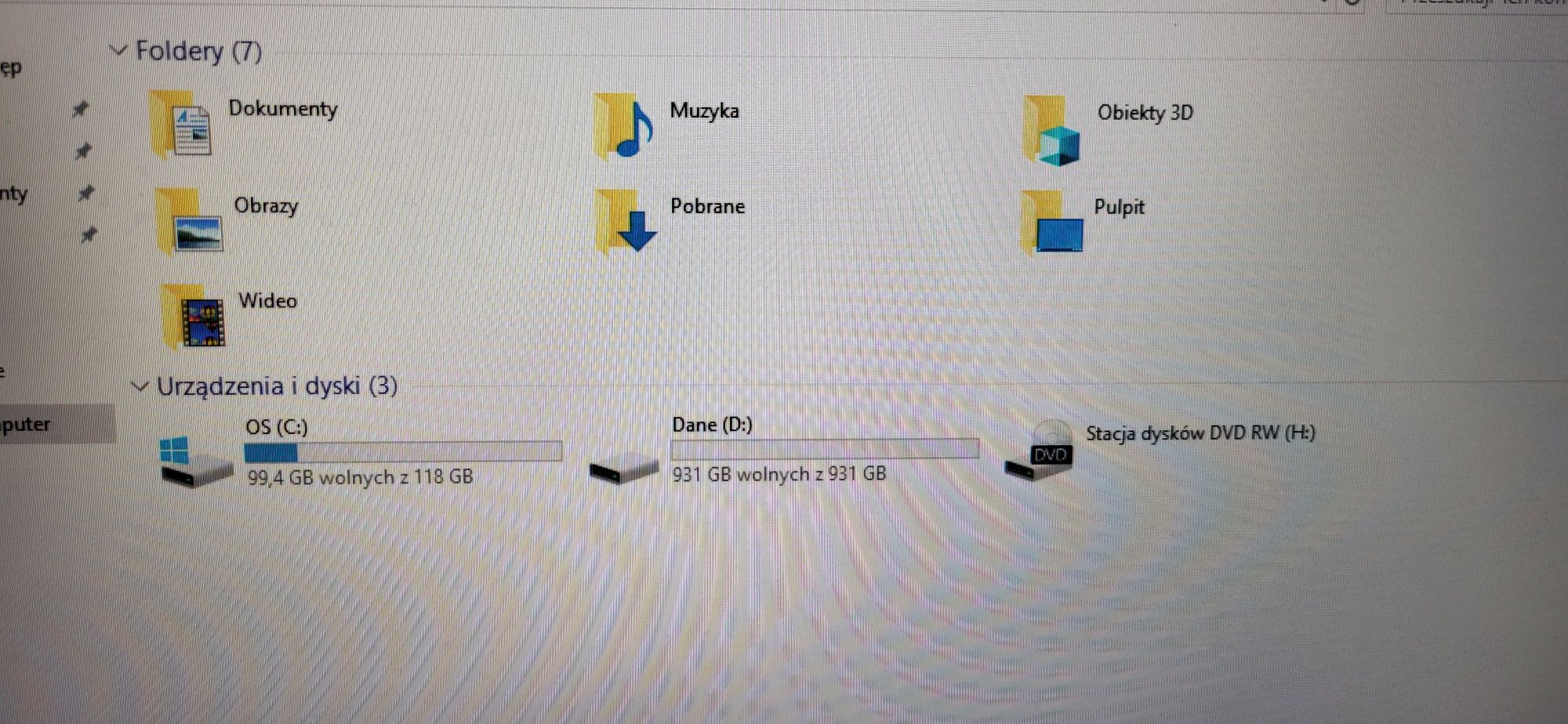 Zestaw komputer Intel i3 128gb SSD 1Tb HDD  8Gb RAM monitor '24 WIN10