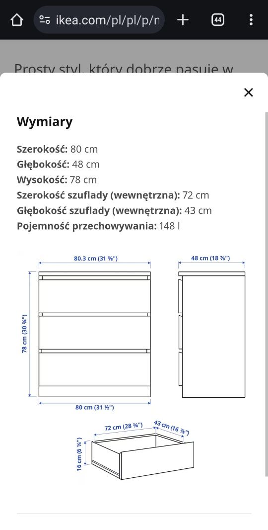 Komoda Ikea Malm