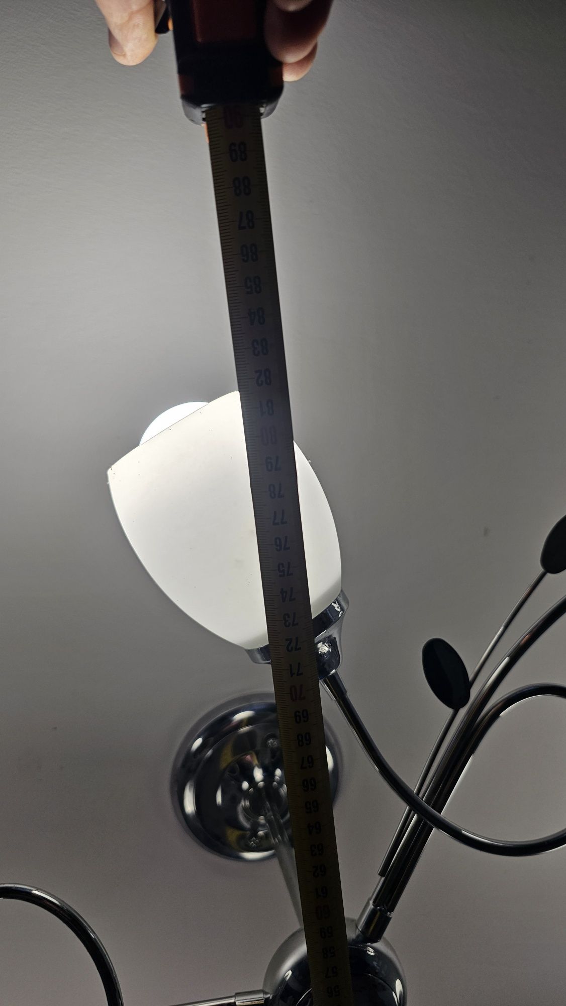 Lampa sufitowa Żyrandol biało srebny